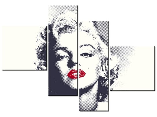 Obraz Marilyn Monroe z czerwonymi ustami, 4 elementy, 100x70 cm Oobrazy