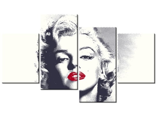 Obraz Marilyn Monroe z czerwonymi ustami, 4 elementy, 120x70 cm Oobrazy