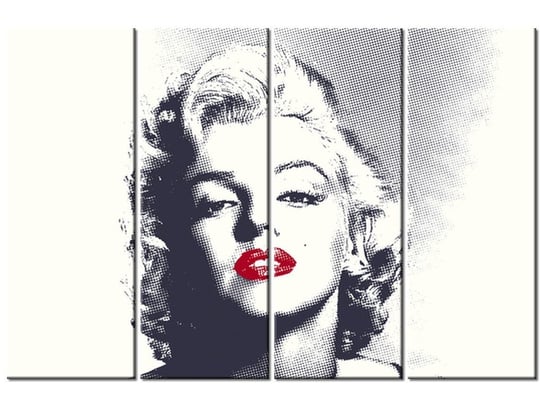 Obraz Marilyn Monroe z czerwonymi ustami, 4 elementy, 120x80 cm Oobrazy