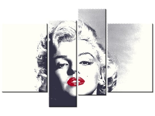 Obraz Marilyn Monroe z czerwonymi ustami, 4 elementy, 130x85 cm Oobrazy