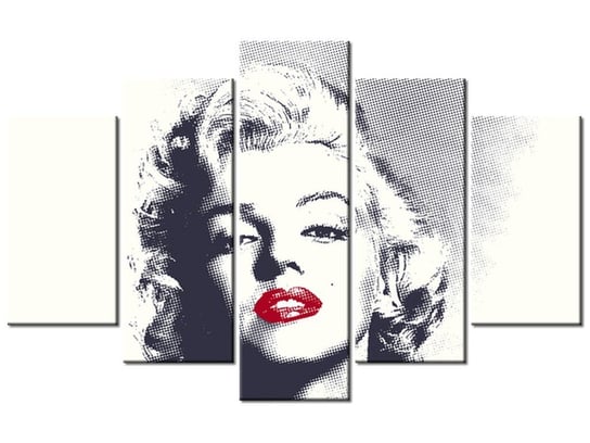 Obraz Marilyn Monroe z czerwonymi ustami, 5 elementów, 100x63 cm Oobrazy