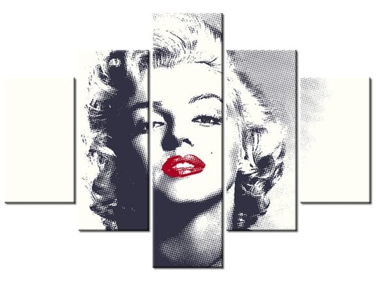 Obraz Marilyn Monroe z czerwonymi ustami, 5 elementów, 100x70 cm Oobrazy