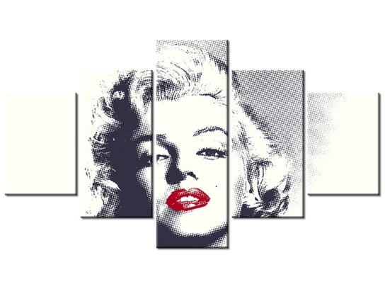 Obraz Marilyn Monroe z czerwonymi ustami, 5 elementów, 125x70 cm Oobrazy