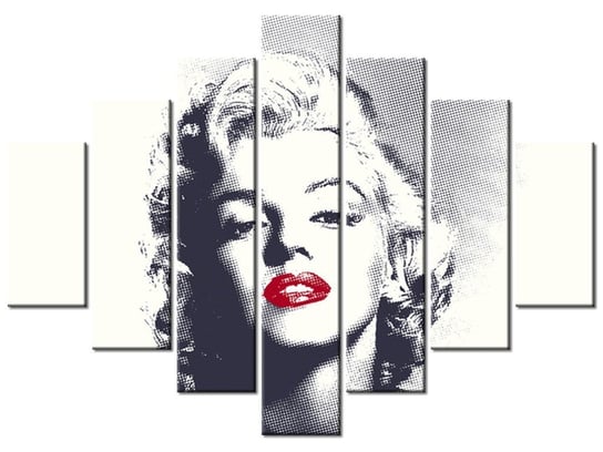Obraz Marilyn Monroe z czerwonymi ustami, 7 elementów, 210x150 cm Oobrazy