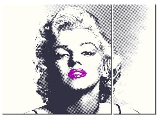 Obraz Marilyn Monroe z fioletowymi ustami, 2 elementy, 70x50 cm Oobrazy