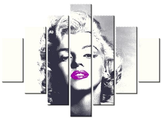 Obraz Marilyn Monroe z fioletowymi ustami, 7 elementów, 210x150 cm Oobrazy