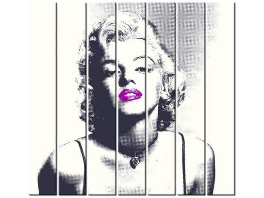 Obraz Marilyn Monroe z fioletowymi ustami, 7 elementów, 210x195 cm Oobrazy