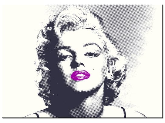 Obraz Marilyn Monroe z fioletowymi ustami, 70x50 cm Oobrazy