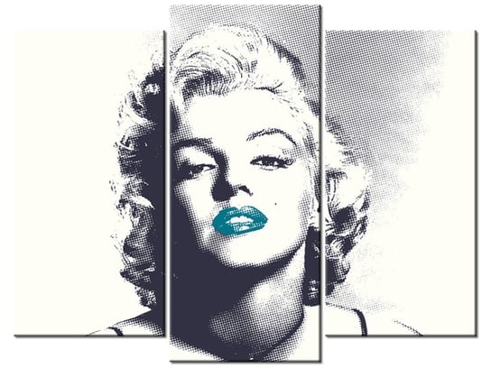 Obraz Marilyn Monroe z turkusowymi ustami, 3 elementy, 90x70 cm Oobrazy