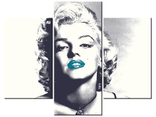 Obraz Marilyn Monroe z turkusowymi ustami, 3 elementy, 90x70 cm Oobrazy