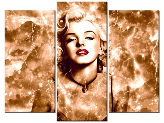 Obraz Marylin Monroe błyskawice i gwiazda, 3 elementy, 90x70 cm Oobrazy