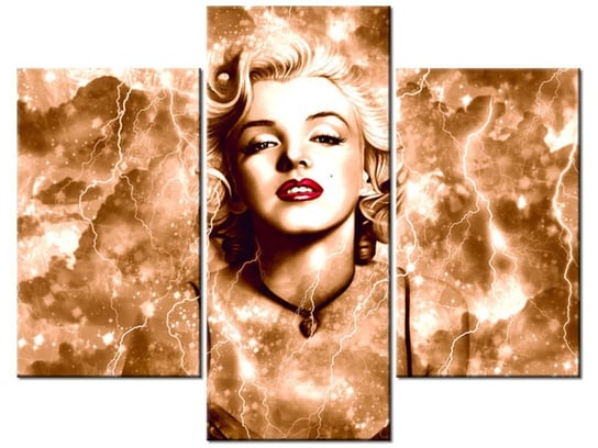 Obraz Marylin Monroe błyskawice i gwiazda, 3 elementy, 90x70 cm Oobrazy