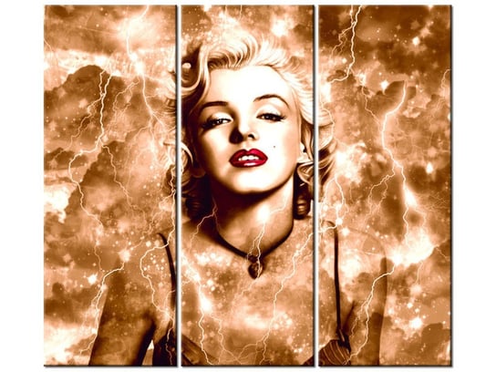 Obraz Marylin Monroe błyskawice i gwiazda, 3 elementy, 90x80 cm Oobrazy