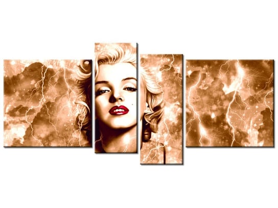 Obraz Marylin Monroe błyskawice i gwiazda, 4 elementy, 120x55 cm Oobrazy