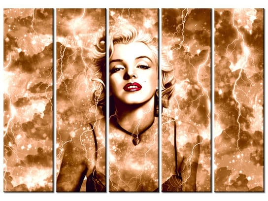 Obraz Marylin Monroe błyskawice i gwiazda, 5 elementów, 225x160 cm Oobrazy