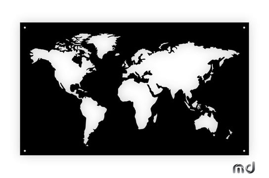 Obraz metalowy mapa świata DES81 100 cm czarny matowy Inna marka