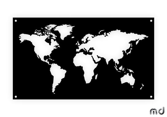 Obraz metalowy mapa świata DES81 60 cm biały matowy Inna marka