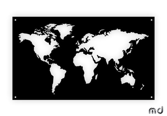 Obraz metalowy mapa świata DES81 80 cm biały matowy Inna marka