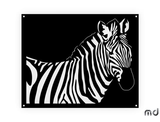 Obraz metalowy Zebra DES083 60 cm srebrny Inna marka