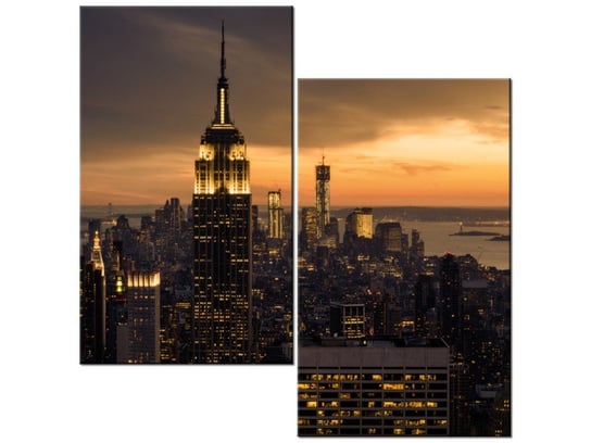 Obraz Miasto Nowy Jork o świcie, 2 elementy, 60x60 cm Oobrazy