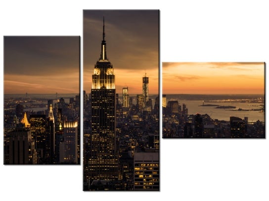 Obraz Miasto Nowy Jork o świcie, 3 elementy, 100x70 cm Oobrazy