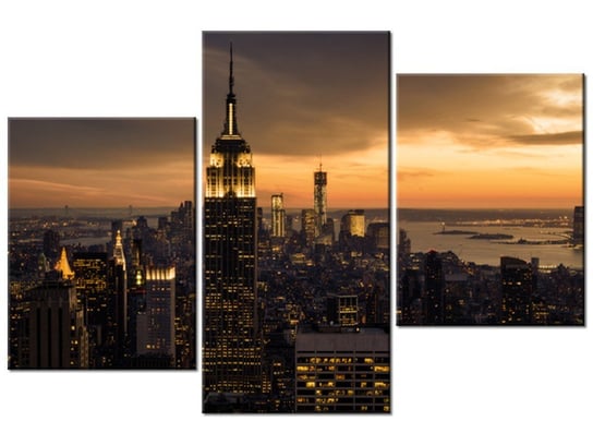 Obraz Miasto Nowy Jork o świcie, 3 elementy, 90x60 cm Oobrazy