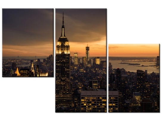 Obraz, Miasto Nowy Jork o świcie, 3 elementy, 90x60 cm Oobrazy