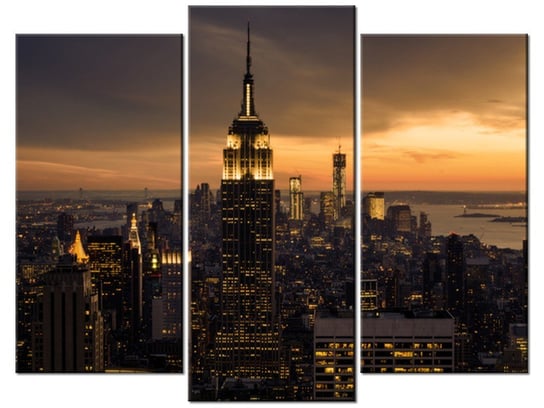 Obraz Miasto Nowy Jork o świcie, 3 elementy, 90x70 cm Oobrazy