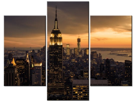Obraz Miasto Nowy Jork o świcie, 3 elementy, 90x70 cm Oobrazy