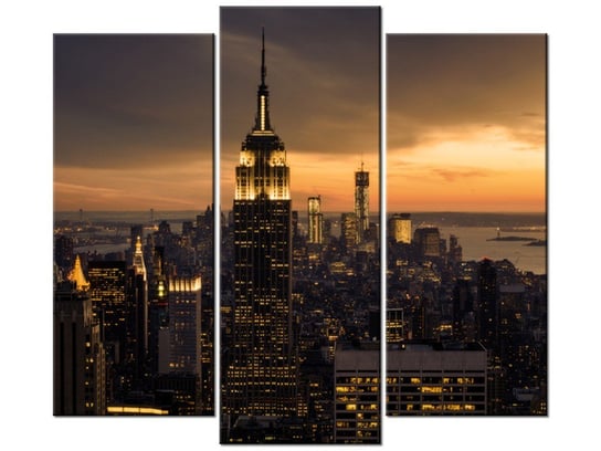 Obraz Miasto Nowy Jork o świcie, 3 elementy, 90x80 cm Oobrazy
