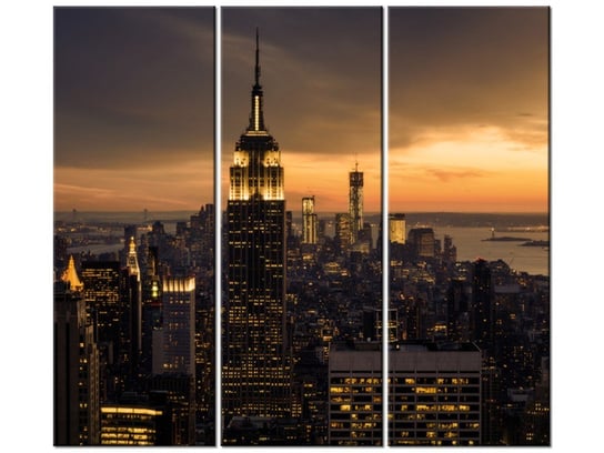 Obraz Miasto Nowy Jork o świcie, 3 elementy, 90x80 cm Oobrazy