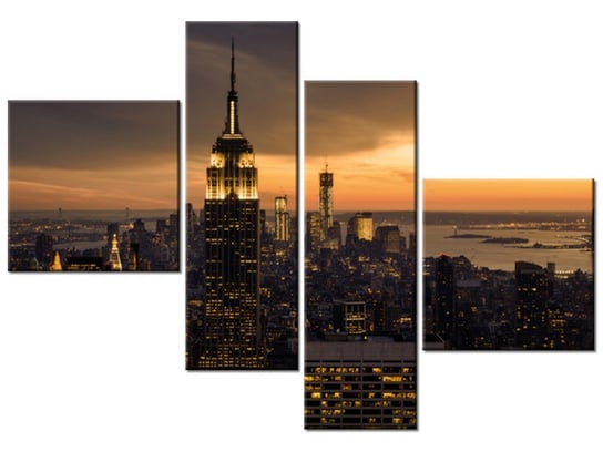 Obraz Miasto Nowy Jork o świcie, 4 elementy, 100x70 cm Oobrazy