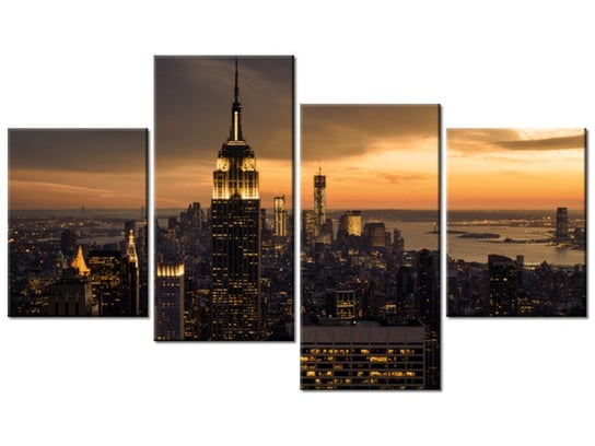Obraz Miasto Nowy Jork o świcie, 4 elementy, 120x70 cm Oobrazy