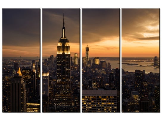 Obraz, Miasto Nowy Jork o świcie, 4 elementy, 120x80 cm Oobrazy