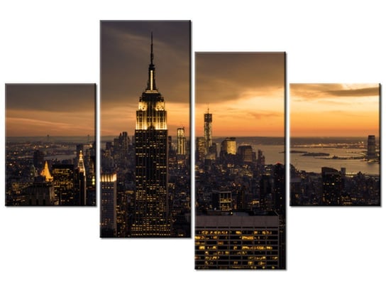 Obraz Miasto Nowy Jork o świcie, 4 elementy, 120x80 cm Oobrazy