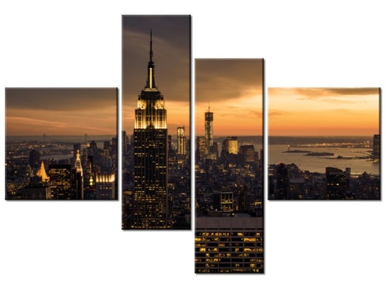 Obraz Miasto Nowy Jork o świcie, 4 elementy, 130x90 cm Oobrazy