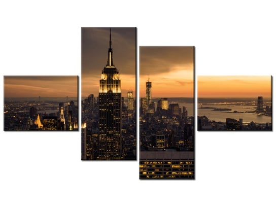 Obraz Miasto Nowy Jork o świcie, 4 elementy, 140x80 cm Oobrazy