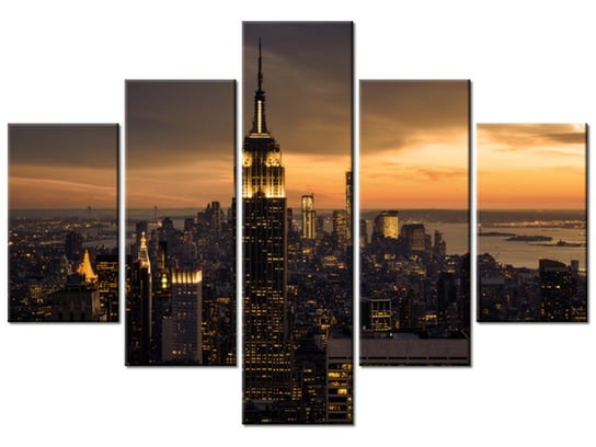 Obraz Miasto Nowy Jork o świcie, 5 elementów, 100x70 cm Oobrazy