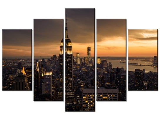 Obraz Miasto Nowy Jork o świcie, 5 elementów, 150x100 cm Oobrazy