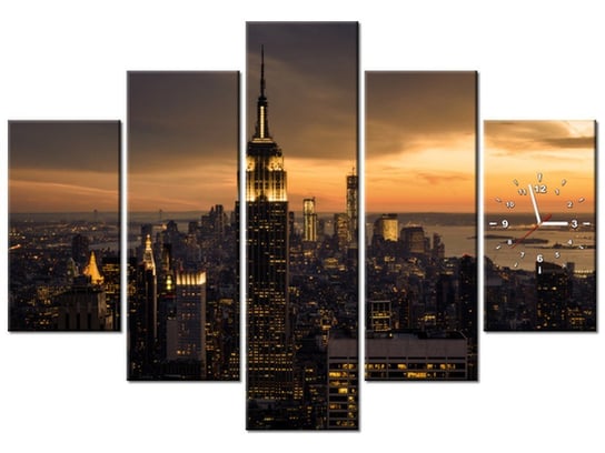 Obraz, Miasto Nowy Jork o świcie, 5 elementów, 150x105 cm Oobrazy