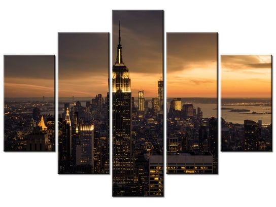 Obraz, Miasto Nowy Jork o świcie, 5 elementów, 150x105 cm Oobrazy