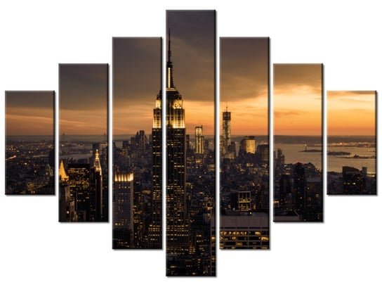 Obraz Miasto Nowy Jork o świcie, 7 elementów, 210x150 cm Oobrazy