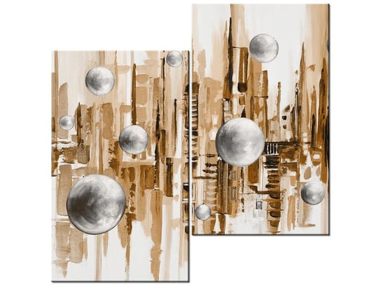 Obraz Miasto ze snu w brązach, 2 elementy, 60x60 cm Oobrazy