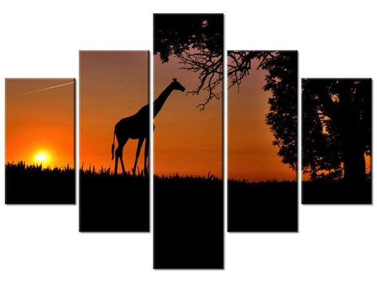 Obraz Młoda żyrafa, 5 elementów, 100x70 cm Oobrazy