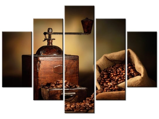 Obraz Młynek kawowy, 5 elementów, 150x105 cm Oobrazy