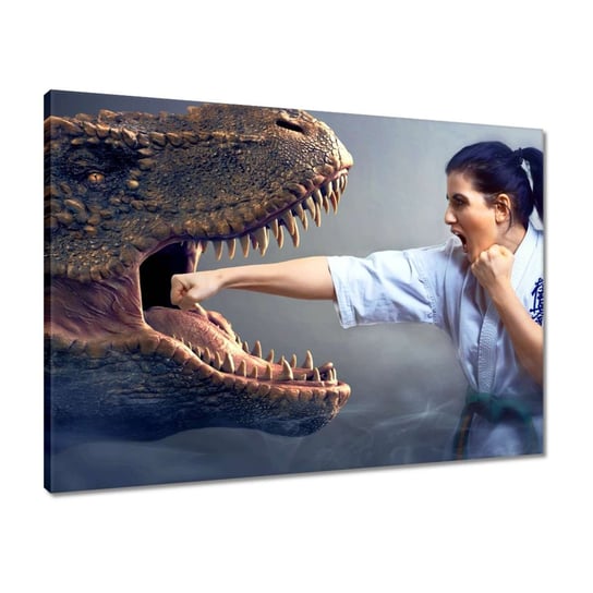 Obraz Mocny atak Dinozaur, 70x50cm ZeSmakiem
