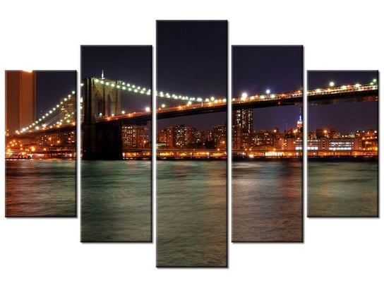 Obraz Most Brookliński - Dennoit, 5 elementów, 150x100 cm Oobrazy