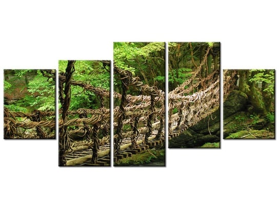 Obraz Most linowo - bambusowy, 5 elementów, 150x70 cm Oobrazy