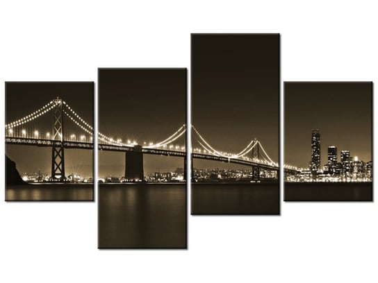 Obraz Most nocą - Tanel Teemusk, 4 elementy, 120x70 cm Oobrazy