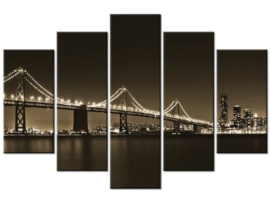 Obraz Most nocą - Tanel Teemusk, 5 elementów, 150x100 cm Oobrazy